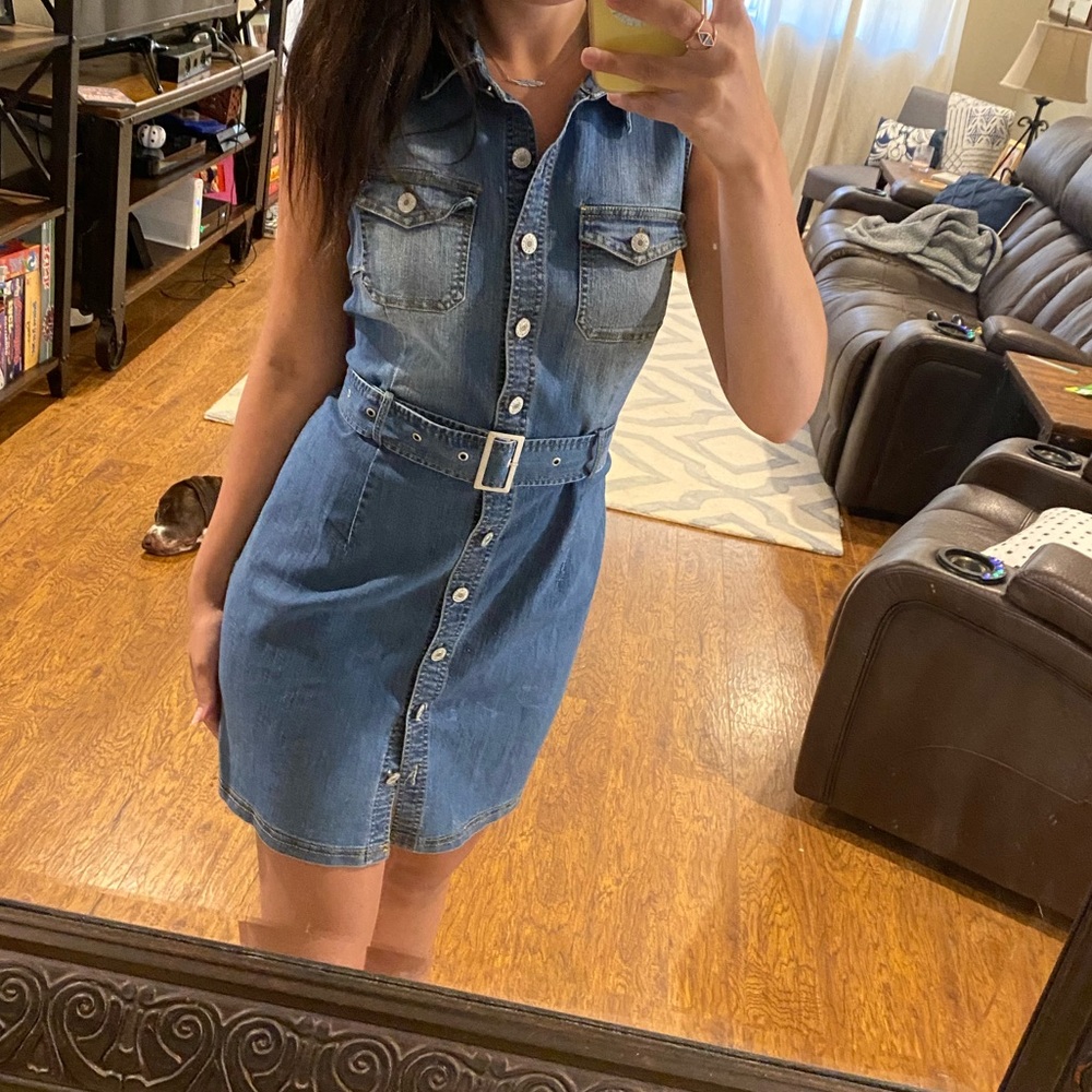 Love tree denim dress large NWT